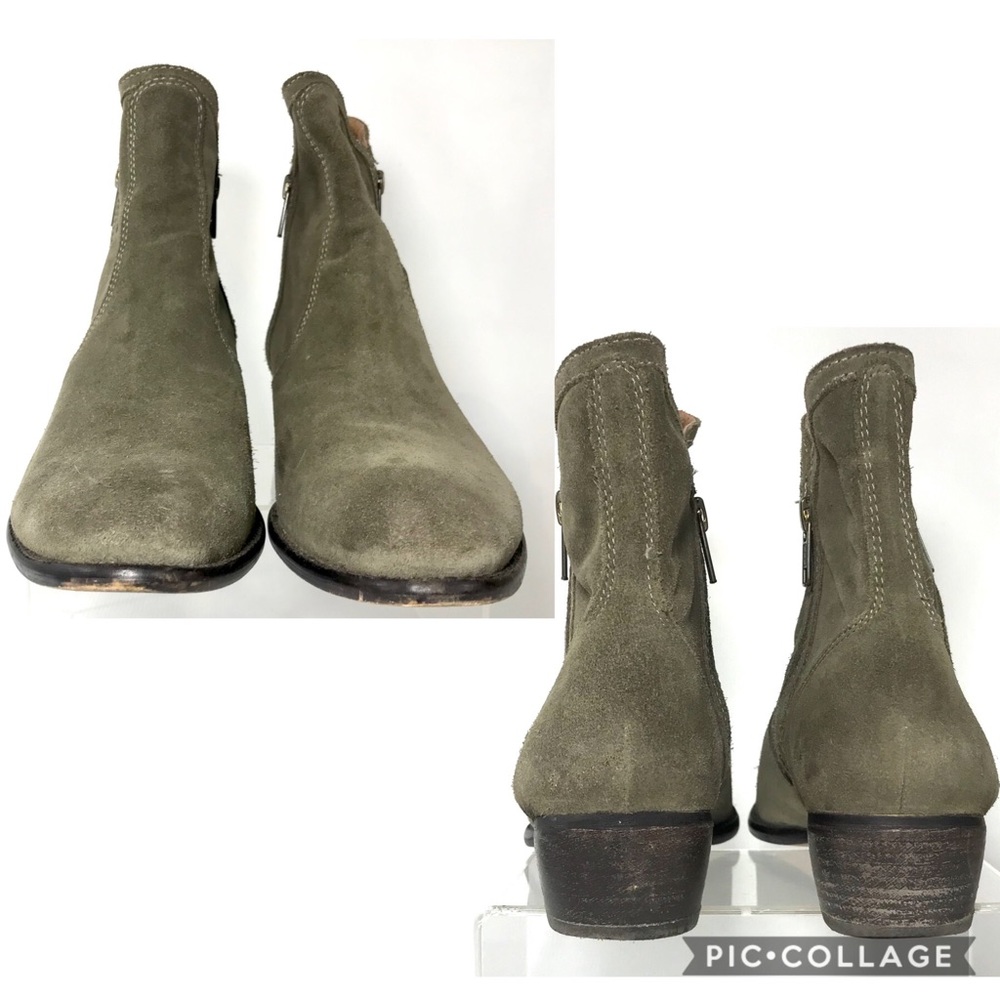 Anthro Seychelles Suede Taupe Lucky Penny Booties - Picture 7 of 8